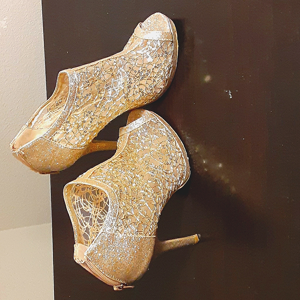 Gold Glittery Heels